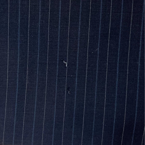 BURBERRY LONDON 100% WOOL Navy Blue Striped Suit Blazer MDL LBS41 Size 42 REG - Picture 13 of 14